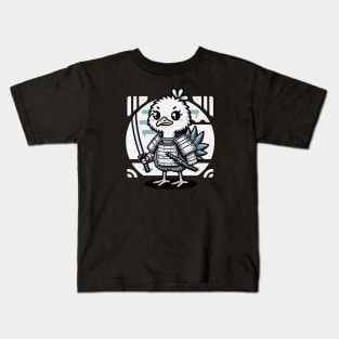 Kawaii Samurai Animal Ostrich with Katana Cute Kids T-Shirt